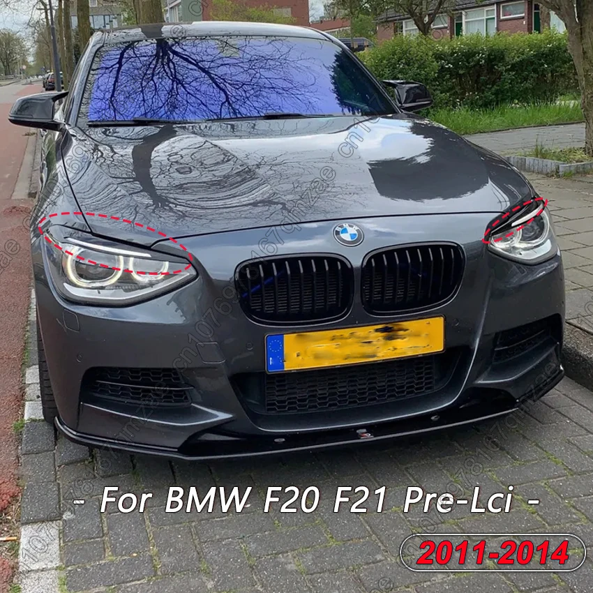 

Для BMW F20 F21 2011-2014 налобный фонарь для бровей веко 1 серия 118i 120d 120i M135i предварительно Lci глянцевые черные/карбоновые 3D наклейки