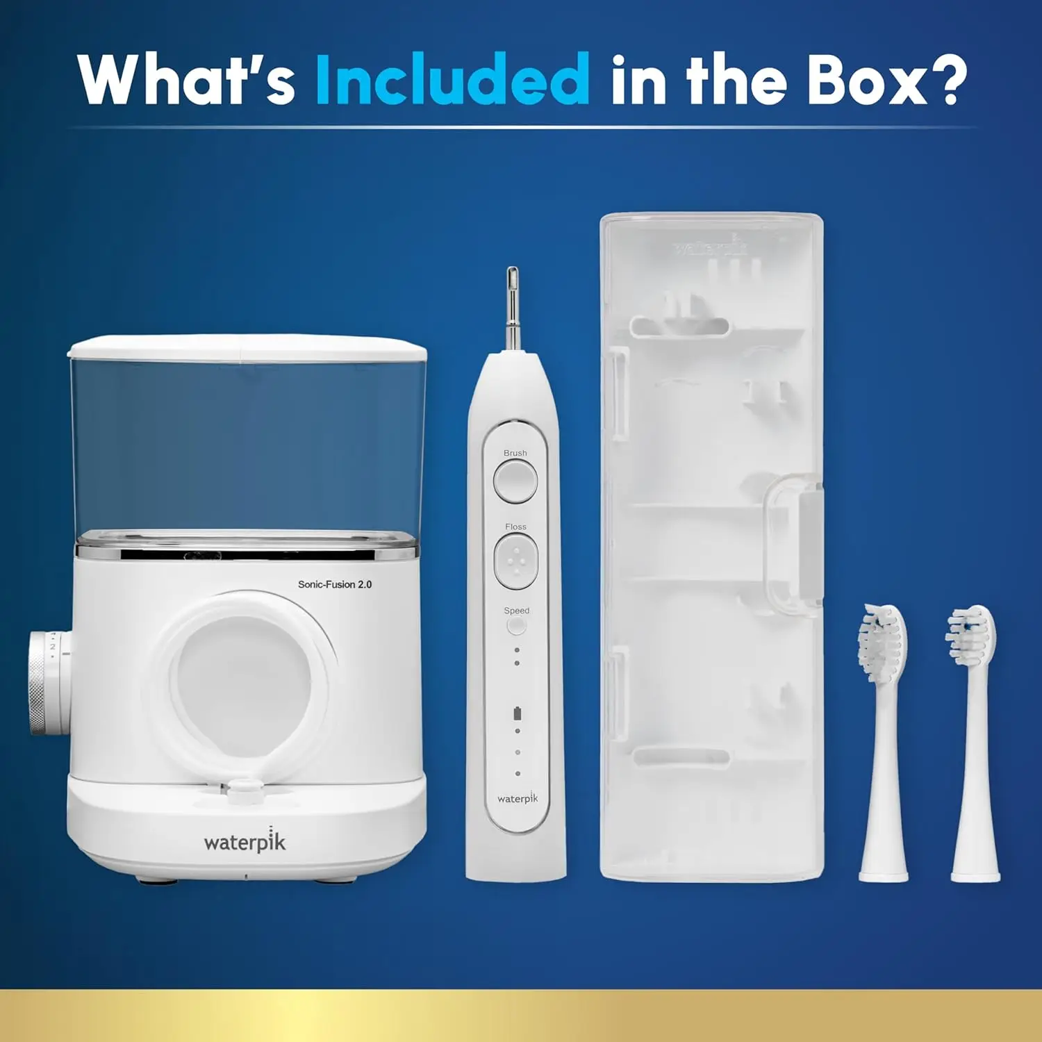 Sonic-Fusion 2.0 Professional Flossing Toothbrush, Electric Toothbrush and Water Flosser Combo In One, White SF-04, Pac
