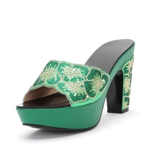 

Latest Design African Style Women's Shoes Slippers with Metal Trim and Rhinestones for Ladies Designer Shoes Women Luxury 2022