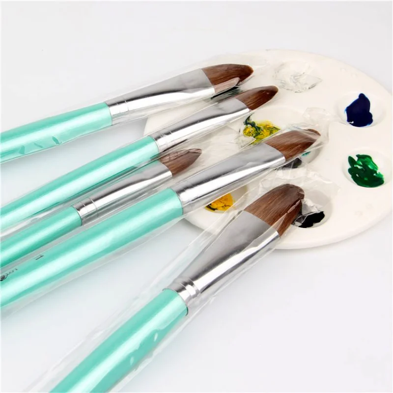 6 Pz/Set Donnola Pennello Per Pittura Per Capelli Nocciola Shap Row Pen Long Wood Rod Vernice Acrilica Art School Forniture Educative Dipinti