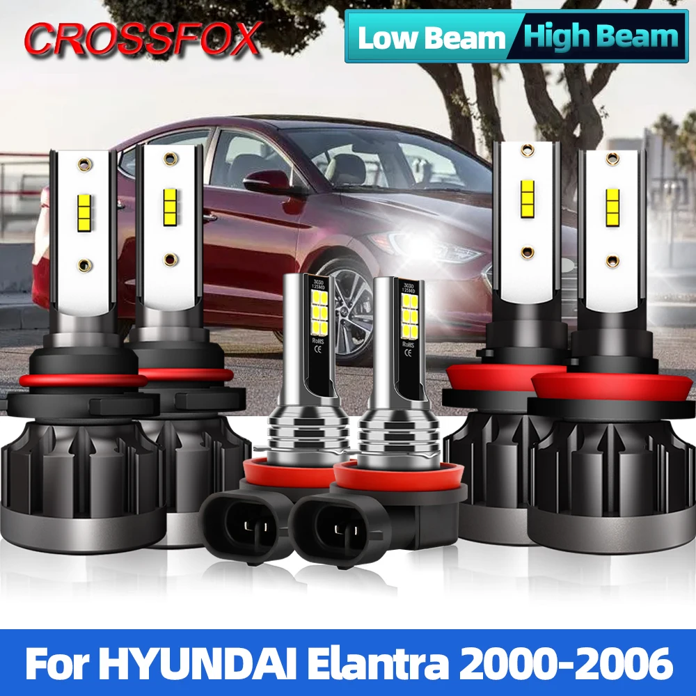 

H7 LED Canbus Car Headlights Bulbs 12000LM H1 6000K 3570 CSP LED Headlamps 90W Auto Fog Lamp For HYUNDAI Elantra 2000-2006