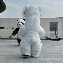  Giant Panda Opblaasbare Kostuum Street Grappige Ijsbeer Mascotte Kostuum Partij Cosplay Pluche Pop Opblaasbare Mascotte Kostuum 