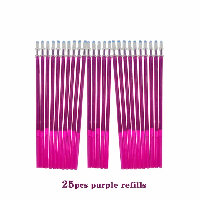 25 pcs/set Erasable Gel Pen Refills Rod 0.5mm Washable Handle Magic Erasable Pen for School Pen Writing Tools Kawaii Stationery 25pcs purple refills