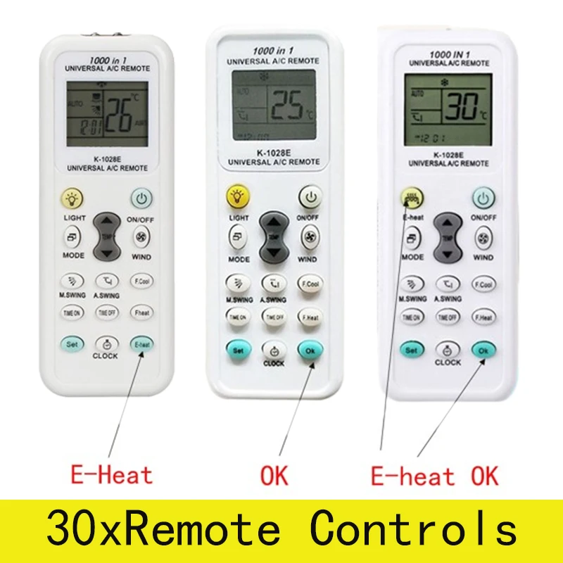 

30Pcs K-1028E Universal Air Conditioner Remote Control