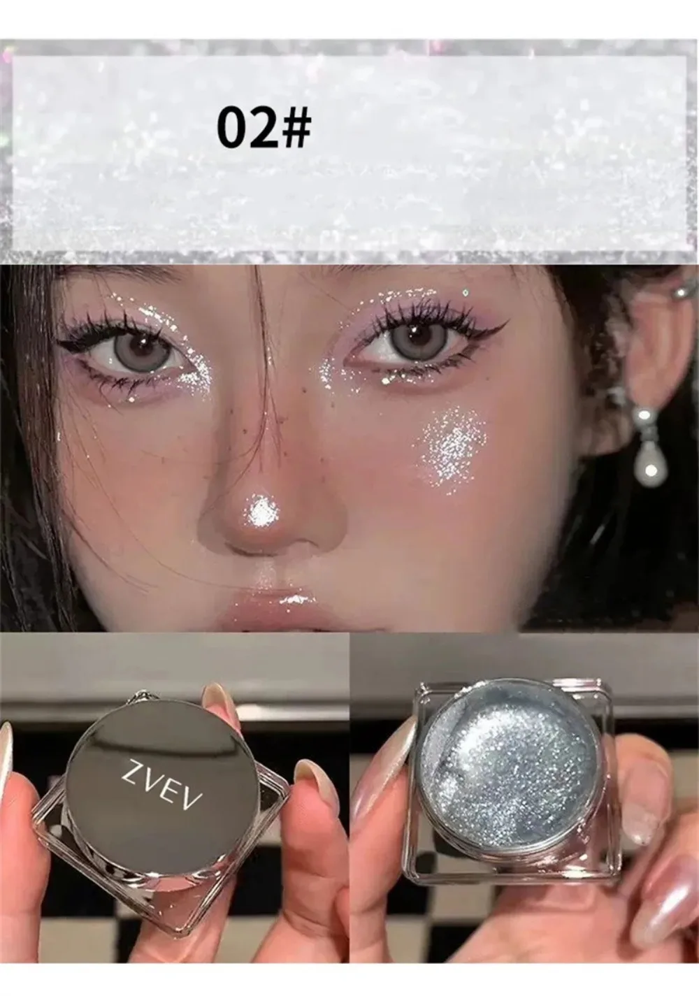 Glitzernder Schwarzer Smoky Eyeshadow Gel Für Gesicht Und Körper_voghion.com