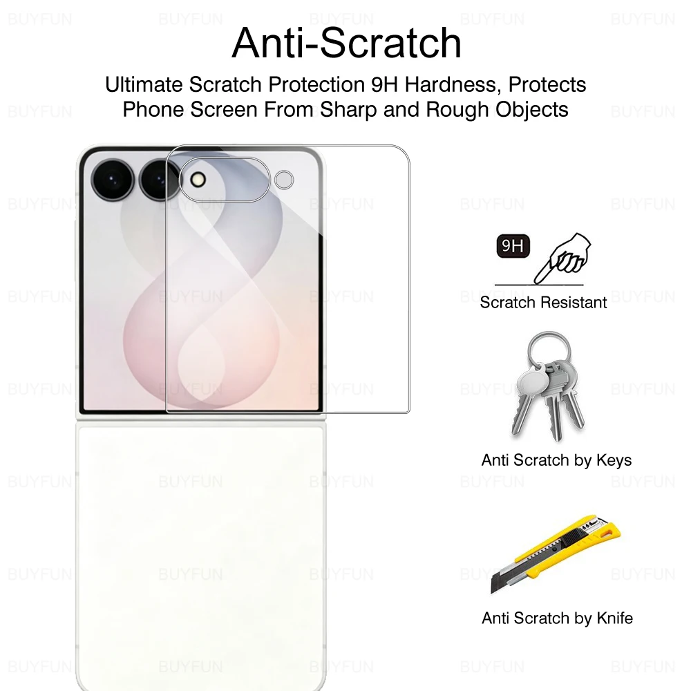 2-Pack HD Clear Tempered Glass Back Screen Protector for Samsung Galaxy Z Flip Series
