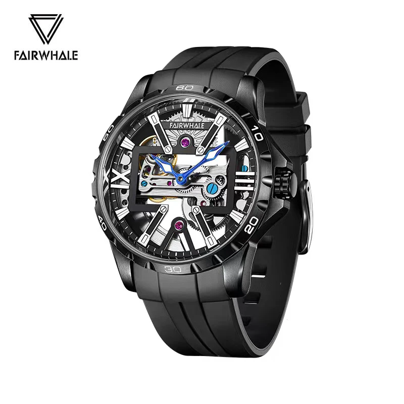 carnival second time zone kinetic energy display watch men sapphire automatic mechanical watches man watch leather waterproof Men Automatic Watches High Quality Kinetic Energy Storage 42h Mechanical Watch Sport Silicone Band Reloj Hombre With Gift Box