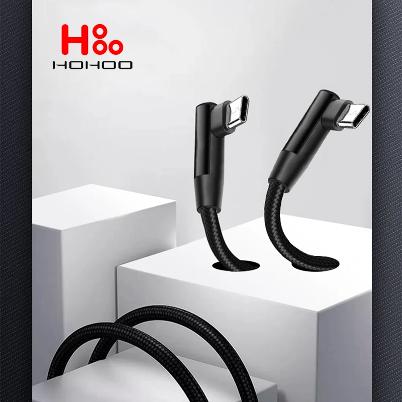 Enhanced 100W USB-C Fast Charging Cable - 90 Degree Bend
