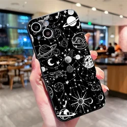Aesthetic Space Planet Moon Stars Soft Phone Case Cover - Moto E14 5G (M - C1609T1)