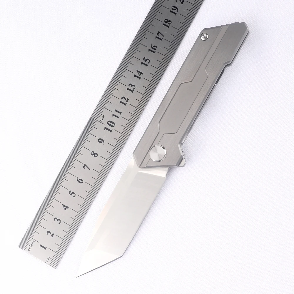 

NINE THORN D2 steel titanium alloy handle ball bearing front flap outdoor hunting EDC tool bag folding knife