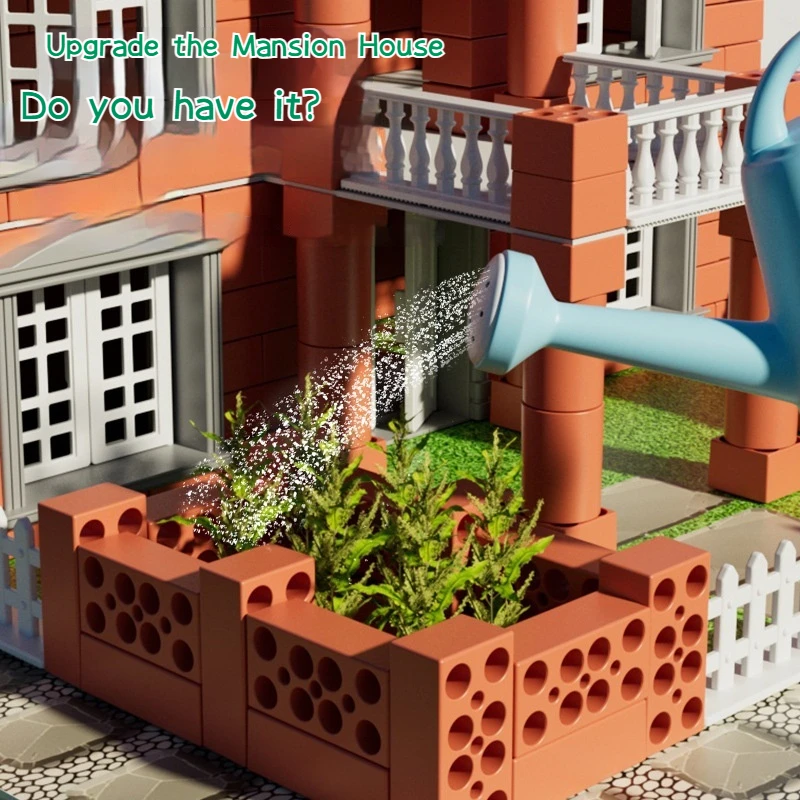 Mini DIY Abricklayer Buildsahouse Cottage Building Villa Simulation Mini Brick Assembly Block Children House Building Toy Gift 3