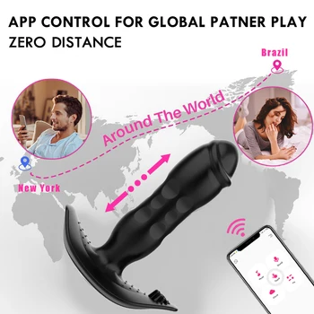 APP Bluetooth Control Telescopic Anal Butt Plug Vibrator for Men Prostate Massager Vagina Dildo For Women Sex toys for Men Gays 2