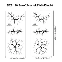 2Sheets Large Halloween Black Lightning Temporary Tattoo Sticker for Halloween makeup – Realistic Vein Design Face Tattoo Body A 4