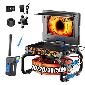 9" Sewer Inspection Camera,512Hz Self-Leveling Sewer Camera with Meter Counter, Endoscope Camera, Optional cable lengths 10-50m 1