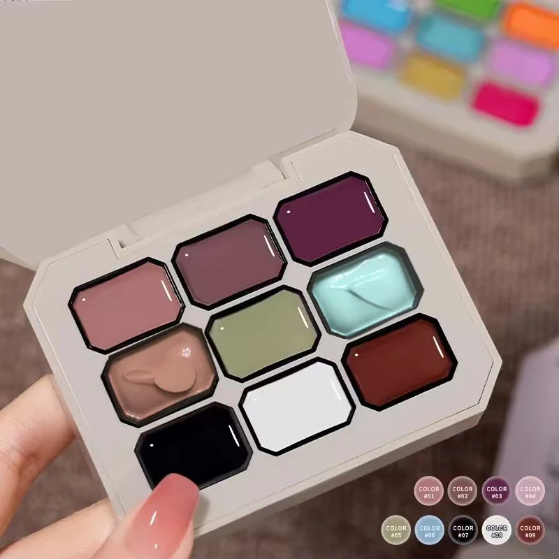 Smalto per unghie in gel sfumato a 9 colori ad alta saturazione, gel per manicure alla francese, adatto per tecnici delle unghie e principianti. - immagine 5