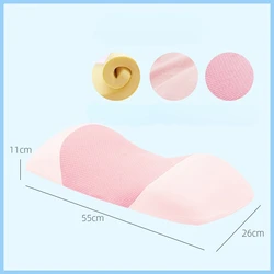 Orthopedic Memory Foam Lumbar Support Pillow - 55X26X11CM (Pink)