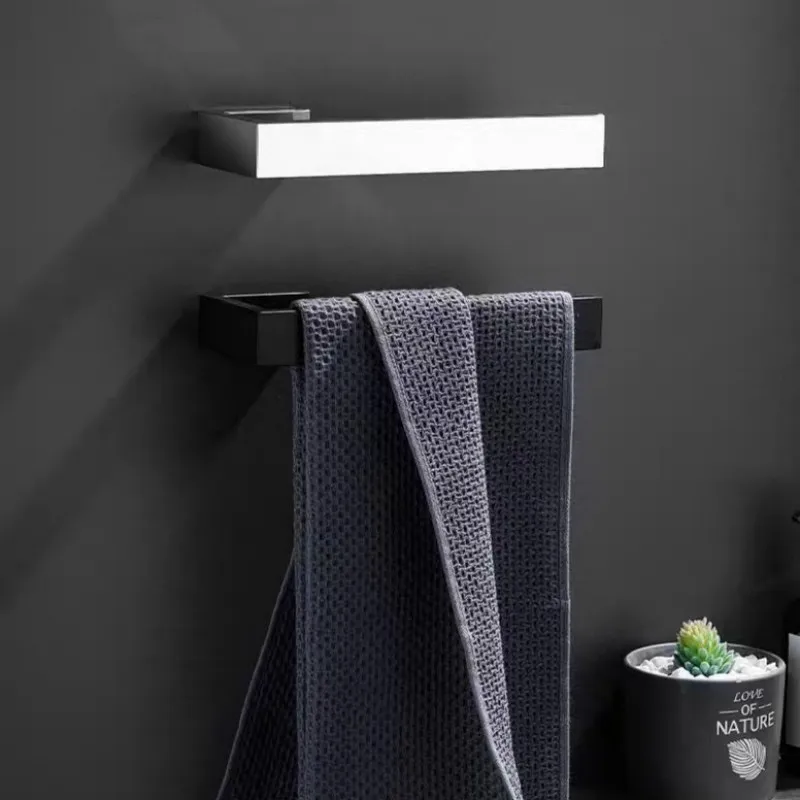 No Nail Bathroom Hardware Set SS304 Towel Bar Wall Mount Toilet Paper Holder Hand Robe Hook Hanger