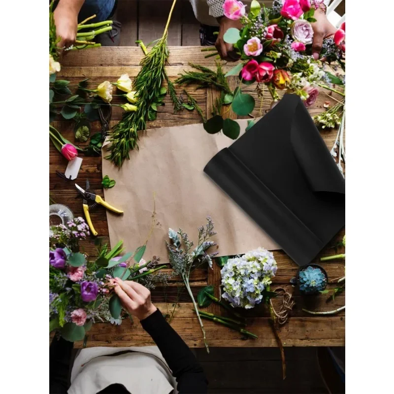 Black Wrapping Paper,Construction Paper for Poster Bulletin Board Paper,Classroom Decor, Birthday, Bouquet Flower Craft Supplies