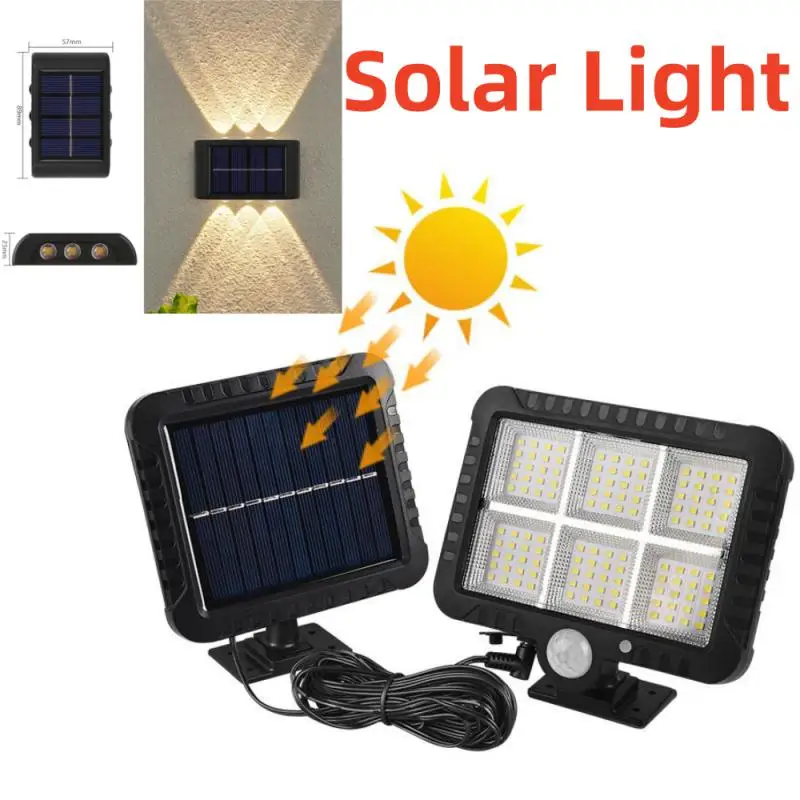

120/100 COB Solar Outdoor Light IP65 Waterproof Door Light Motion Sensor Security Wall Light 1200mAg Fence Wall Mounted Light