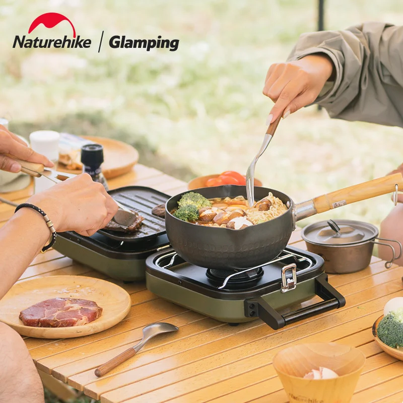 Naturehike 2022 New Double Fire Folding Gas Furnace Outdoor Portable  Cookout Gear Lightweight Camping Double Burner Cooker Stove - AliExpress