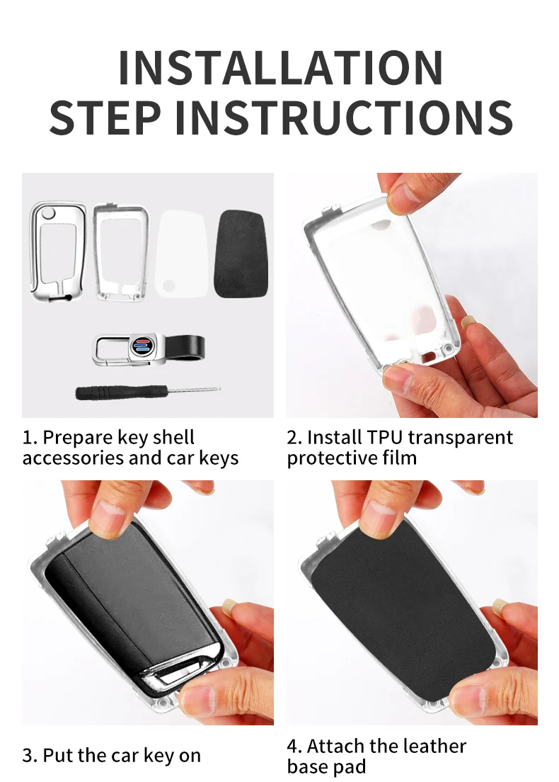 Custodia per chiave auto in pelle metallica Shell per VW Volkswagen Golf 7 MK7 Tiguan MK2 per Seat Ateca Leon FR 2 Ibiza per Skoda Octavia - S5f1b508c3a6640b6835107a7037046bbU