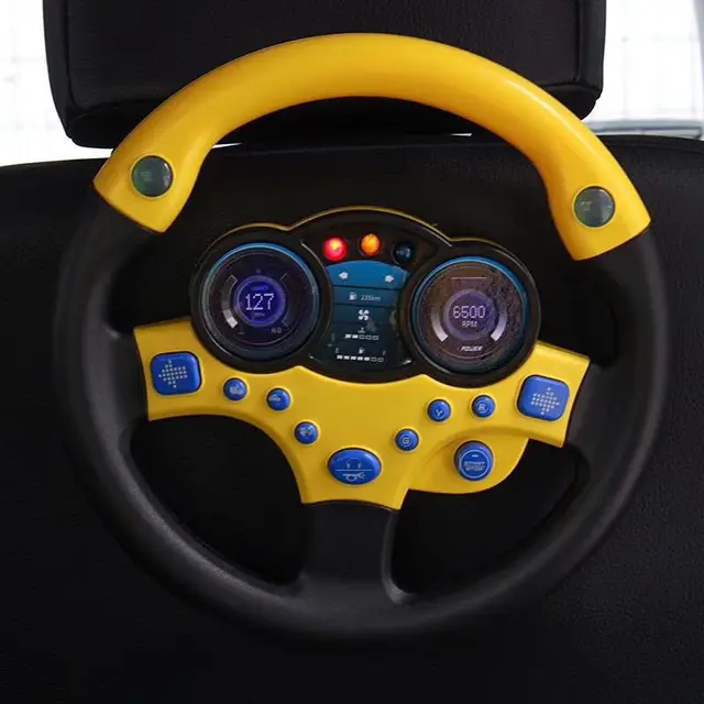 Cute Children Steering Wheel Toy With Light Simulation Driving Sound Music Funny Educational Baby Electronic Travel Kids Toys 5