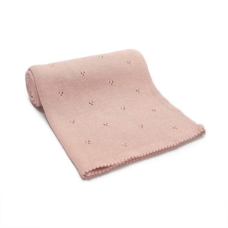 Newborn Baby Blanket Knit Cotton Infant Boys Girls Month Stroller Nursery Swaddle Wrap Toddler Children Travel Crib Cuddle Quilt