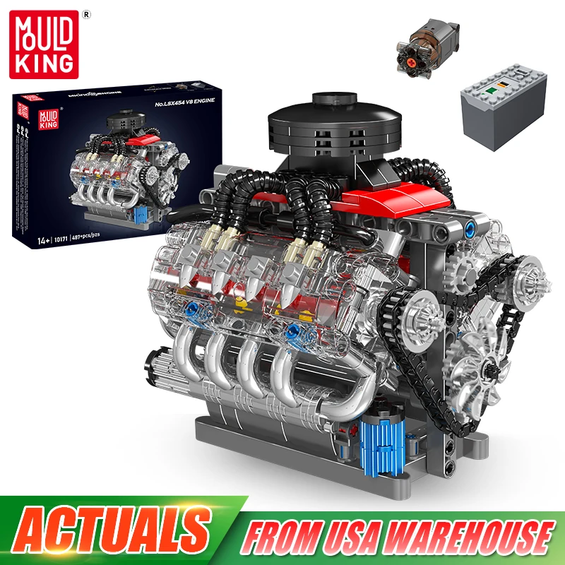Mould King 10171 The LSX454 V8 Engine Building Block Assembly Technical Car Brick Set New Engine Model Toys Kids Christmas Gift