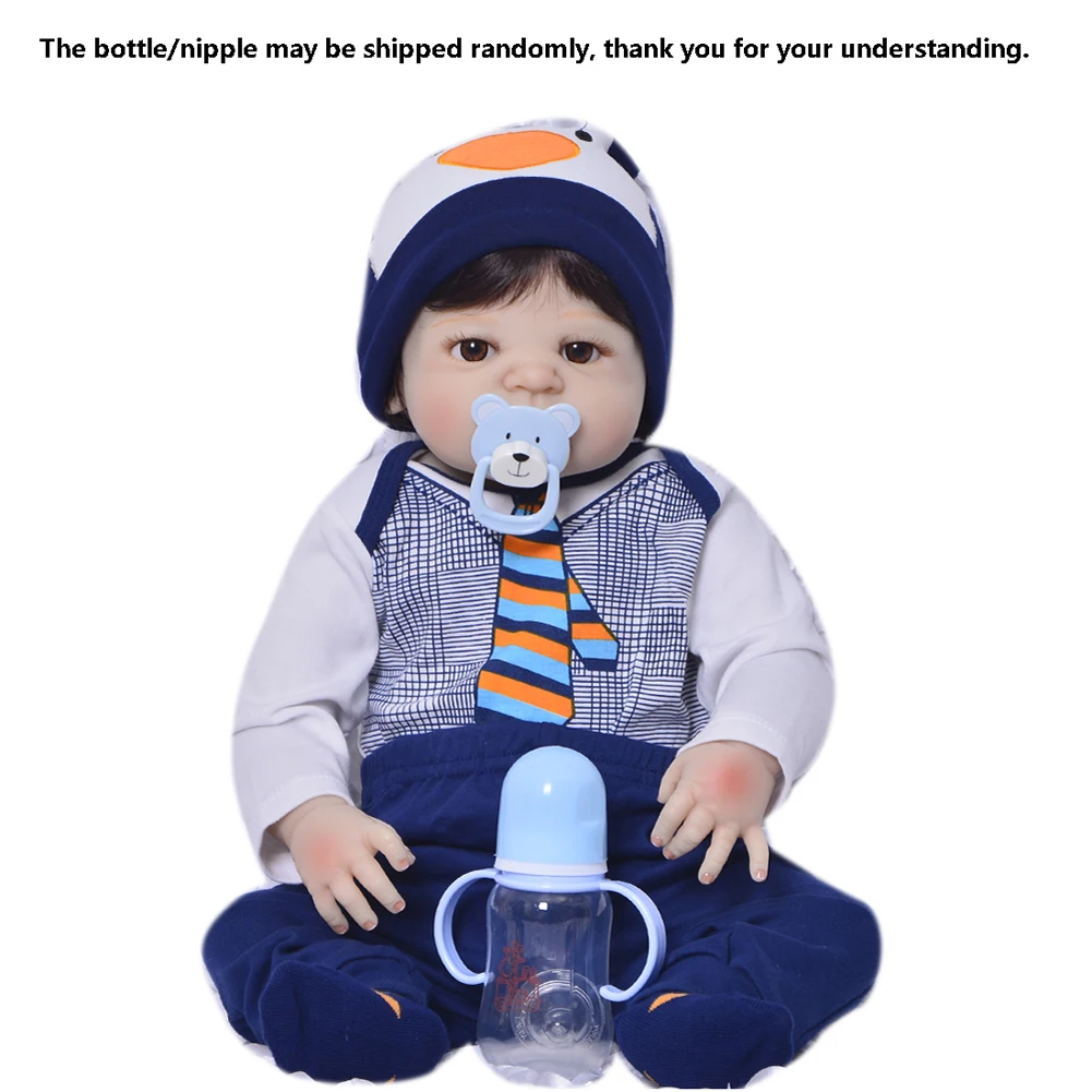 23Inch Boneca Bebes Reborn Boy Full Body Silicone Vinyl Reborn