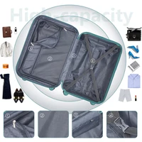 Ensembles de bagages 6 pièces avec sacs de voyage, valises rigides extensibles à roulettes pivotantes, bleu brumeux 5