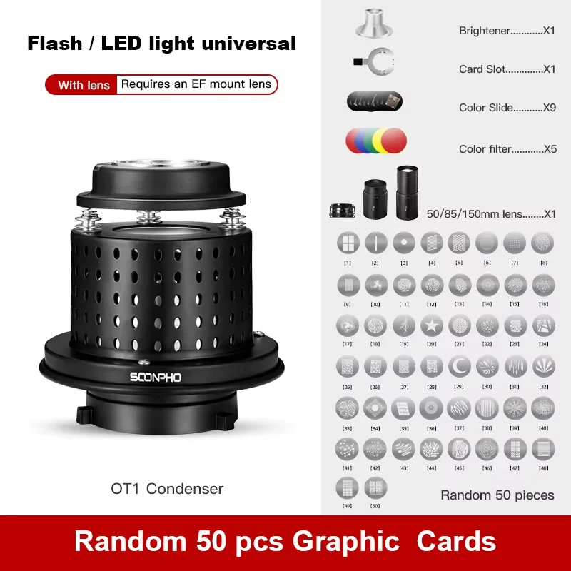 SOONPHO OT1 Bowens Mount Snoots Optical with 50mm /85mm /150mm