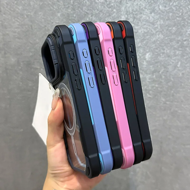 Armor Fold Lens Stand Magnetic Case for iPhone - Magnetic Feature