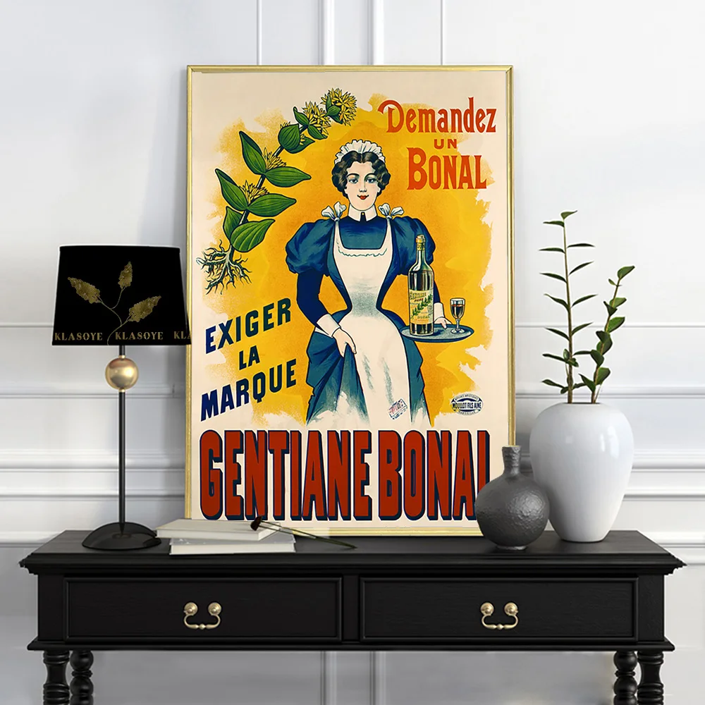 

Aperitif Vintage Advertising Art Print Poster Housemaid Antique Wall Picture Restaurant Bar Pub Club Canvas Painting Home Decor