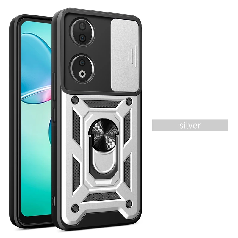 Shockproof Magnetic Ring Armor Case with Camera Lens Protection - Enhanced Durability and Grip