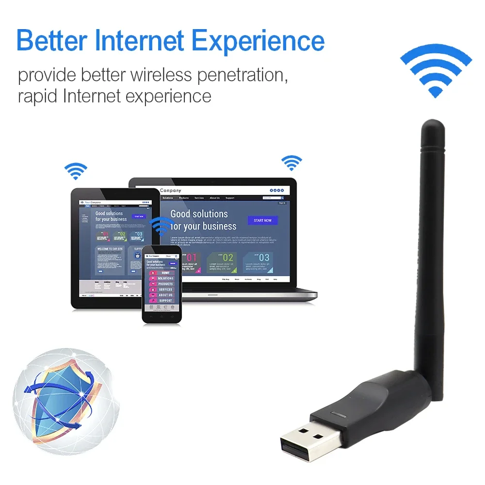 Wireless RT8188 Chip Card USB Network Adapter 150M Antenna Computer WIFI