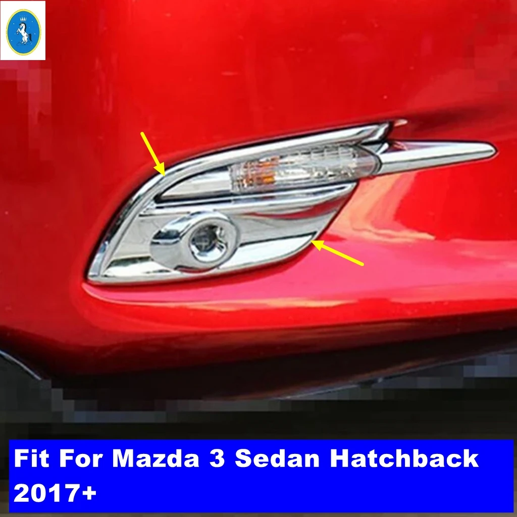 

Car Front Fog Lights Foglight Lamp Cover Trim 2 Piece For Mazda 3 Sedan Hatchback 2017 2018 Bright Style Interior Accessories