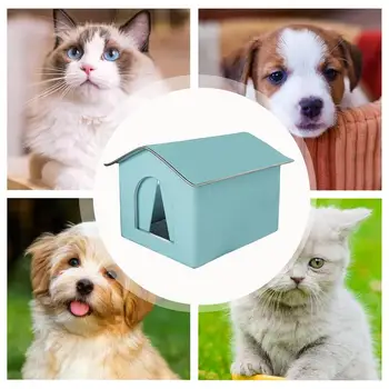 Outdoor Cat House Foldable Warm Pet Cave for Winter Waterproof Rainproof Kitten Cave Pet Tent Bunny Bed for Feral Cat Puppy 5