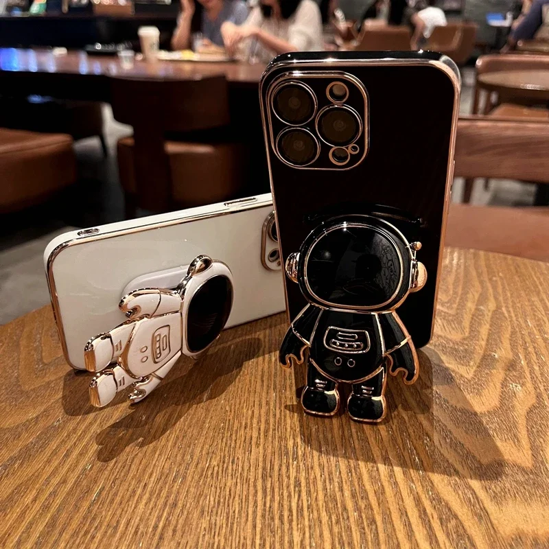 Luxury Astronaut Silicone Kickstand Phone Case Cover