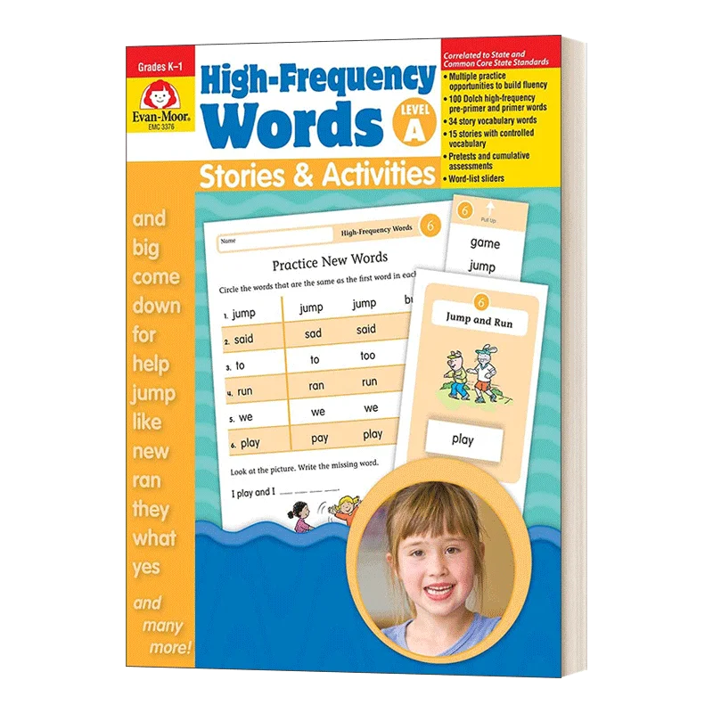 

Evan-Moor High-Frequency Words: Stories and Activities, Level A Workbook,aged 5 6 7 8, English book 9781596732445