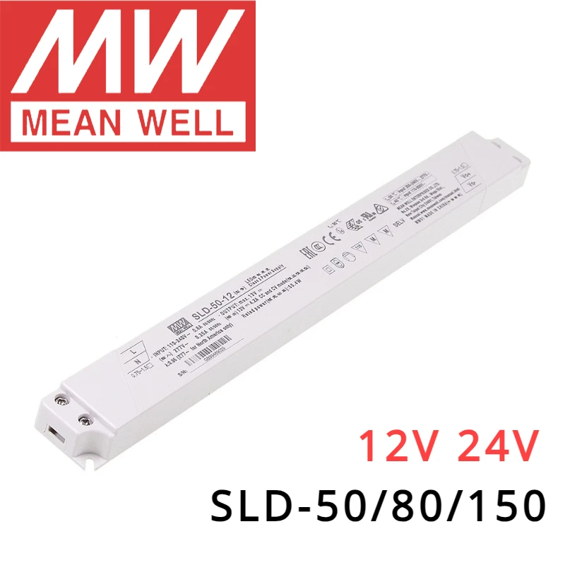 MEAN WELL SLD-50/80/150 LED 드라이버, AC to DC SMPS, 12V, 24V, LED 정전압 정전류 스위칭 전원 공급 장치, Meanwell