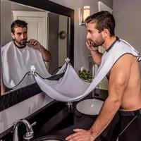 1/2PCS Male Shaving Aprons Creative Wall Mirror Suction Haircut Wrap Cape Home Salon Moustache Beard Shaving Apron Cleaning Bib 1