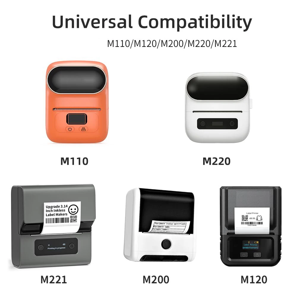 [Blue Colorful Labels] M110/M221/M220/M120/M200 6 Rolls Square Colorful Adhesive Labels | 50x50mm, 140 Labels