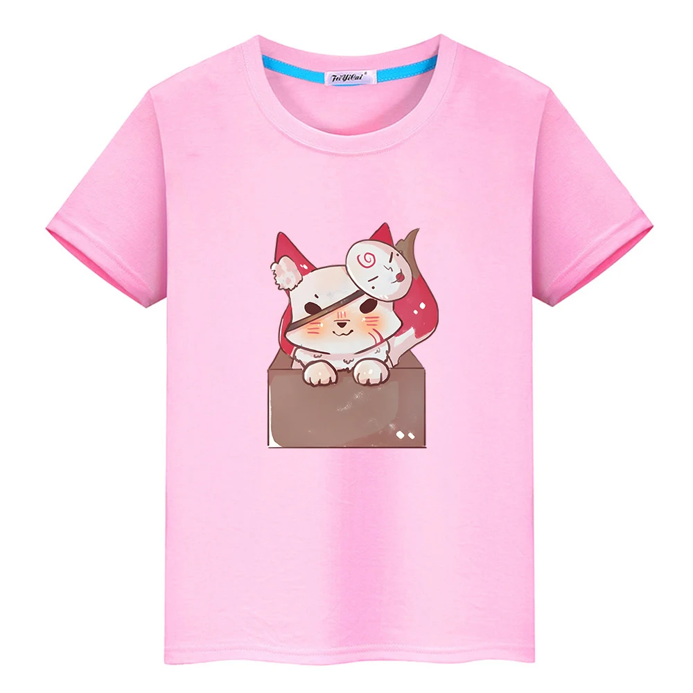 

Kawaii Onmyoji Kohaku Printing T-shirt 100% Cotton Short Sleeve Casual Tee-shirt Kawaii Graphic Boys and Girls Children Tshirts
