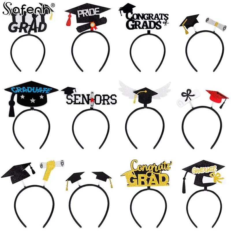 1PCGraduationCapHeadbandHairHoopWithMiniGradHatMiniBachelor
