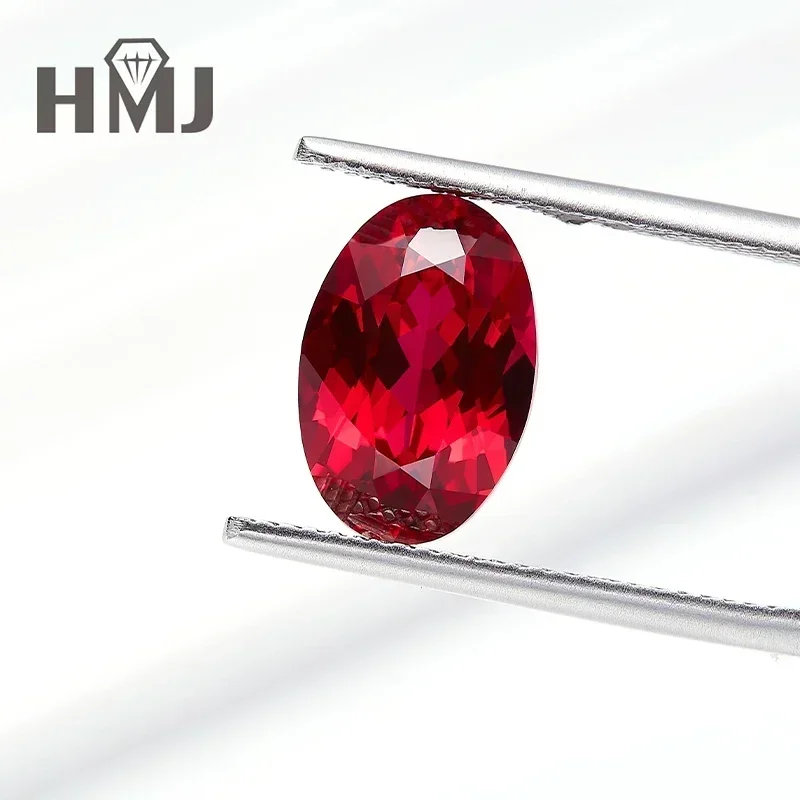 Top Pigeon Blood Oval Shape Lab Grown Ruby Loose Gemstones with AGL Certificate Charms for Jewelry Making