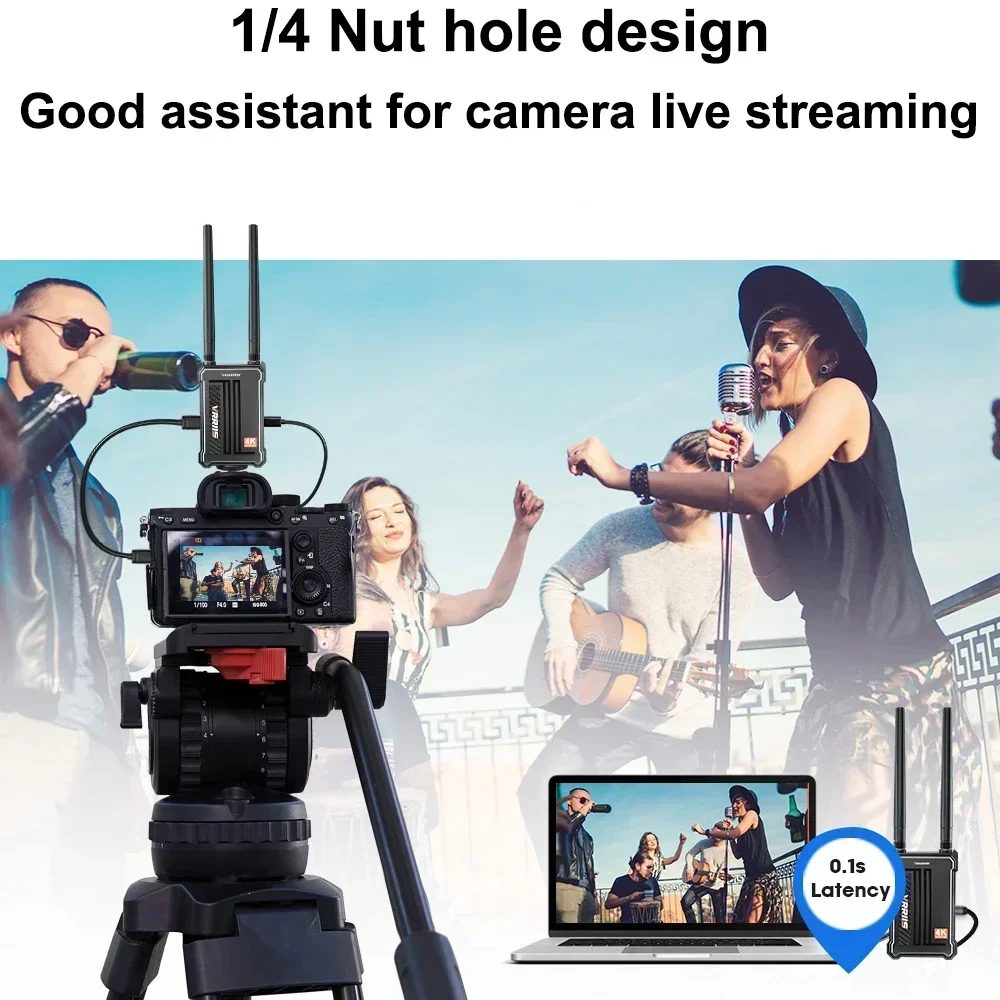 WL095 4K Wireless Video Transmitter and Receiver Dual HDMI Extender Display Adapter for Camera Laptop PC To TV Monitor Projector