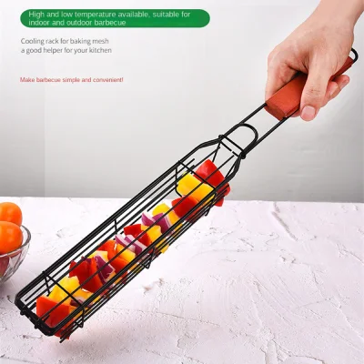 

Barbecue BBQ Grilling Basket Camping Charcoal Grill Outdoors Grill Tools Portable Nonstick Roasting Meat Accessories Picnic