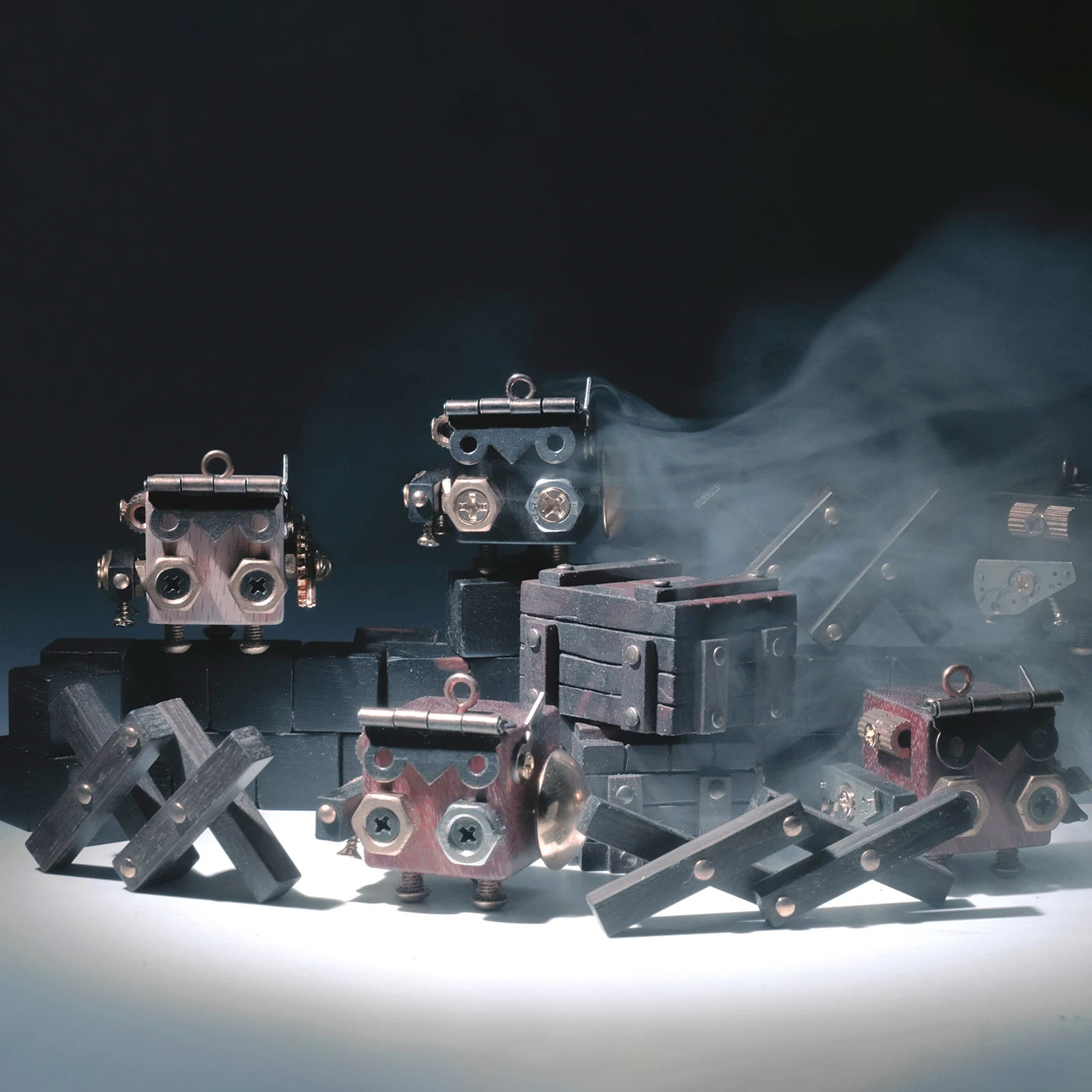 

Self-sufficient universe guardian series steampunk wooden robot pendant tide play ornaments