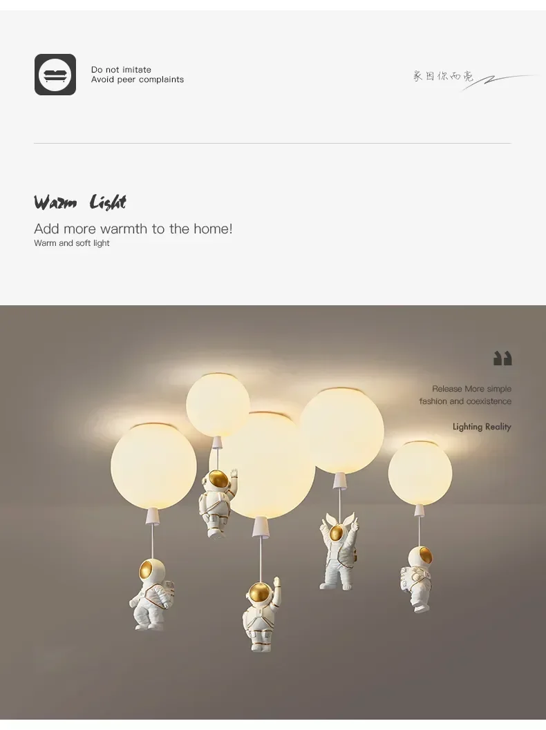 Children Lighting - Modern LED Astronaut Balloon Pendant Lamp