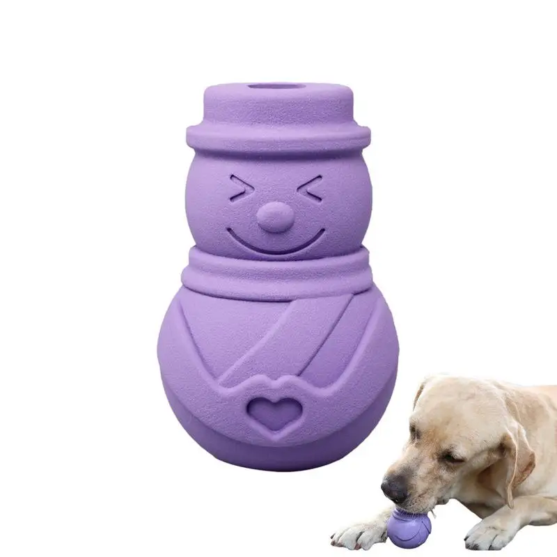 

Dog Rubber Chew Toys Puppy Chew Toy Dog Teething Toy Bite-Resistant Dogs Tooth Cleaning Toys Aggressive Dog Chew Toys Snowman